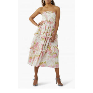 NWT NEEDLE & THREAD Rose Bluebell Bandeau Ballerina Dress Size UK 12 US 8 #1D452
